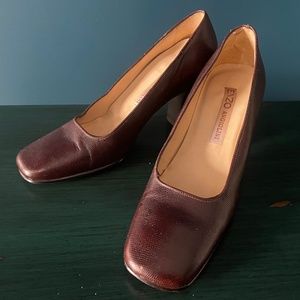 Vintage 90s Enzo Angiolini Textured Leather Squar… - image 1